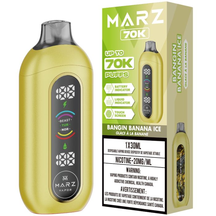 Bangin Banana Ice - Marz 70K Disposable Vape 70,000 Puffs