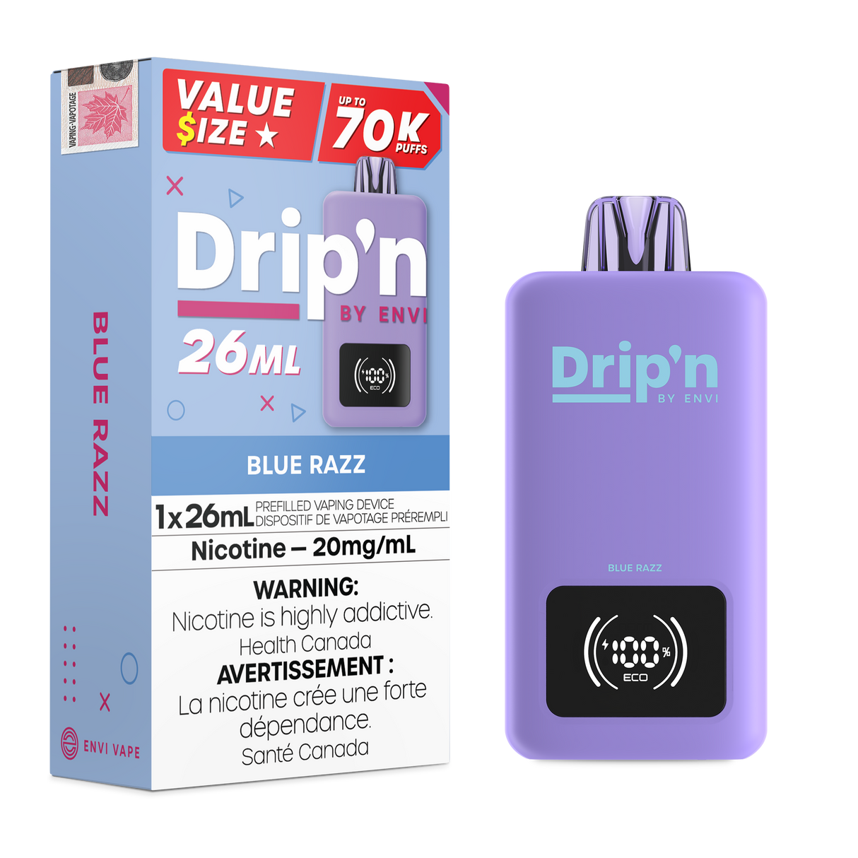 Blue Razz – Dripn By Envi 70k Disposable Vape 26ml 70000 Puffs