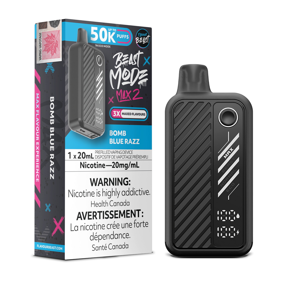 Bomb Blue Razz - Flavour Beast BeastMode Max 2 50K Disposable Vape