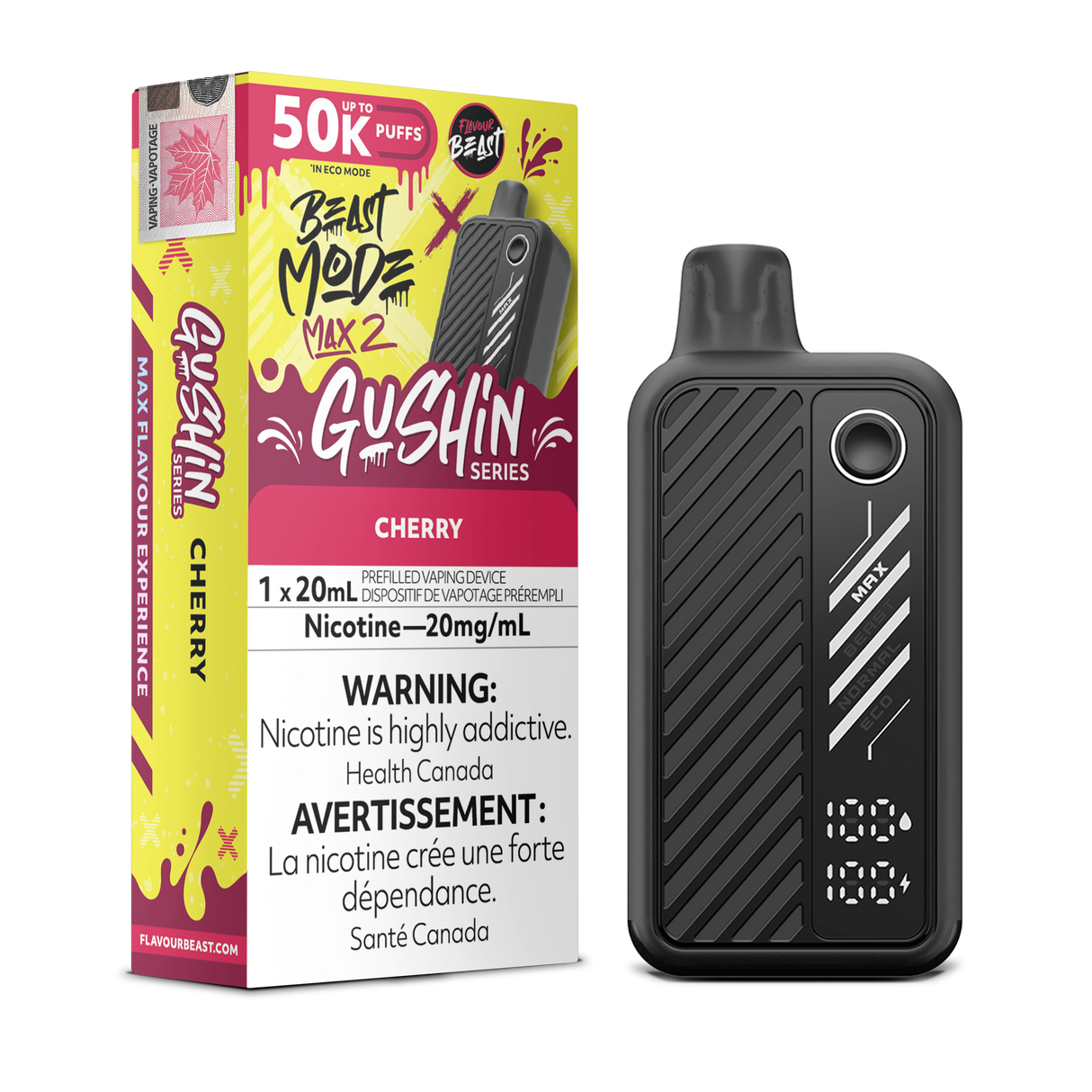 Gushin Cherry - Flavour Beast BeastMode Max 2 50000 Puffs Disposable Vape