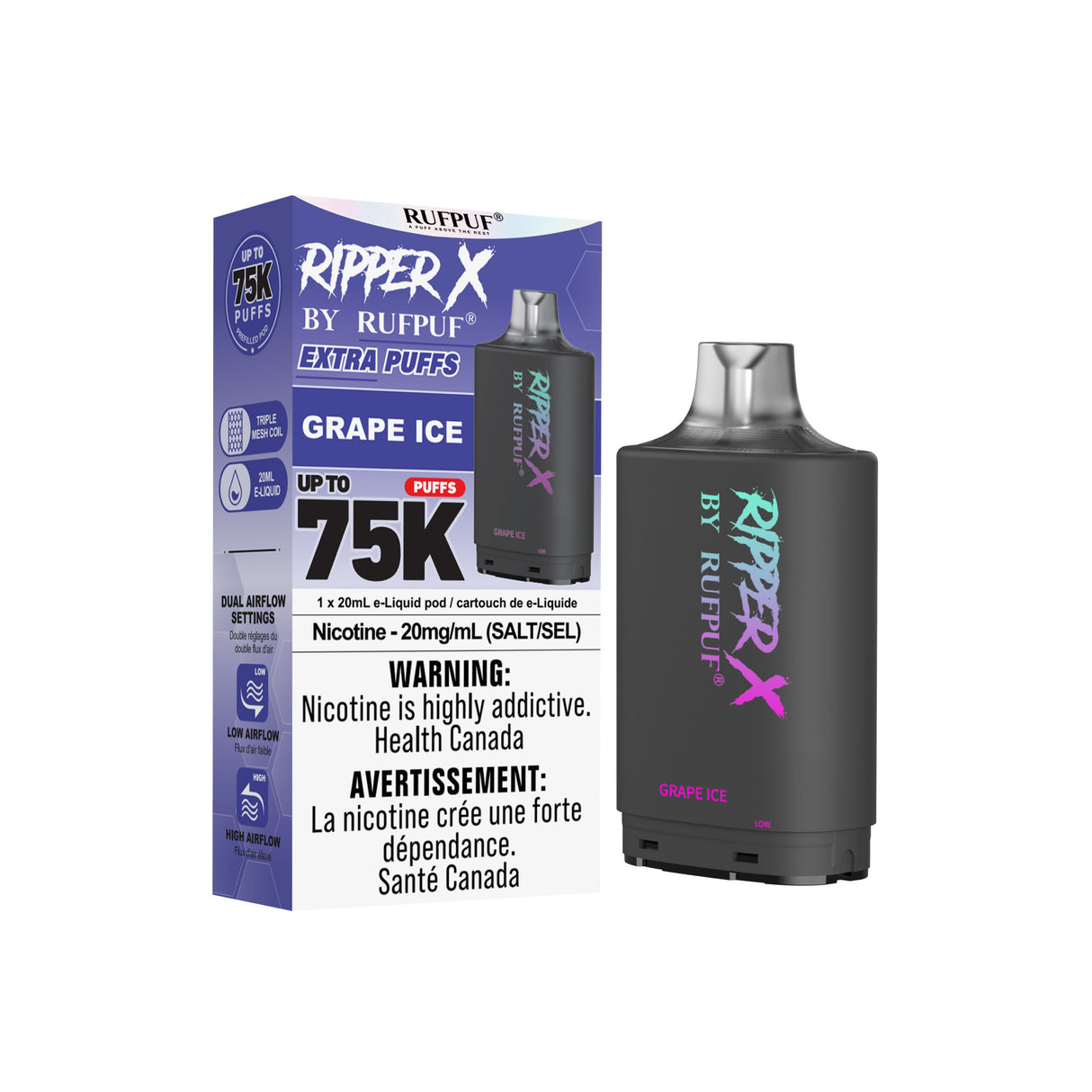 Grape Ice - Ripper X Pod 75k Puffs Turbo Edition