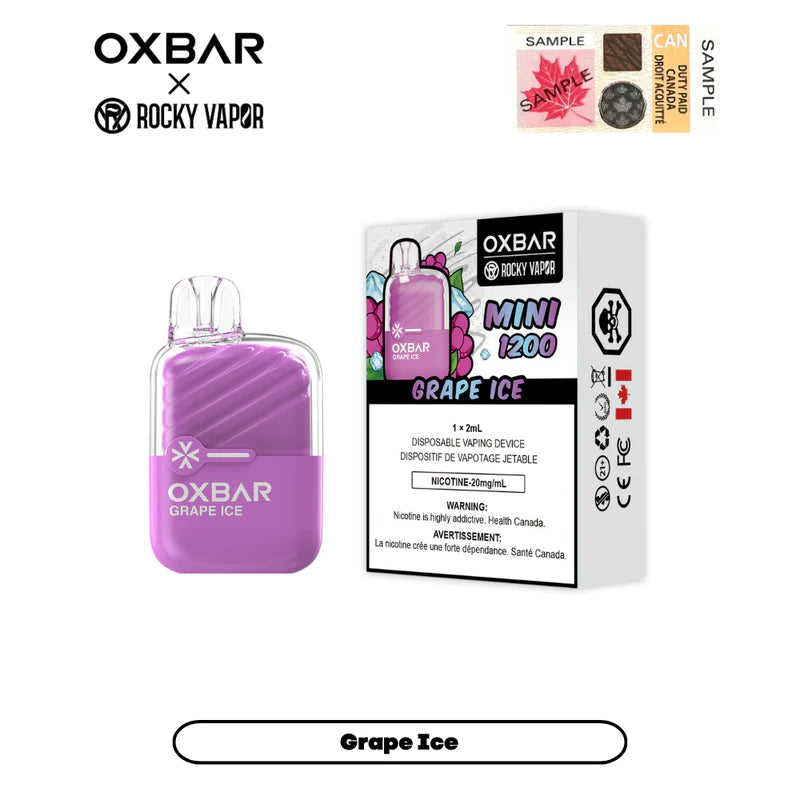 ROCKY VAPOR OXBAR MINI 1200 - GRAPE ICE