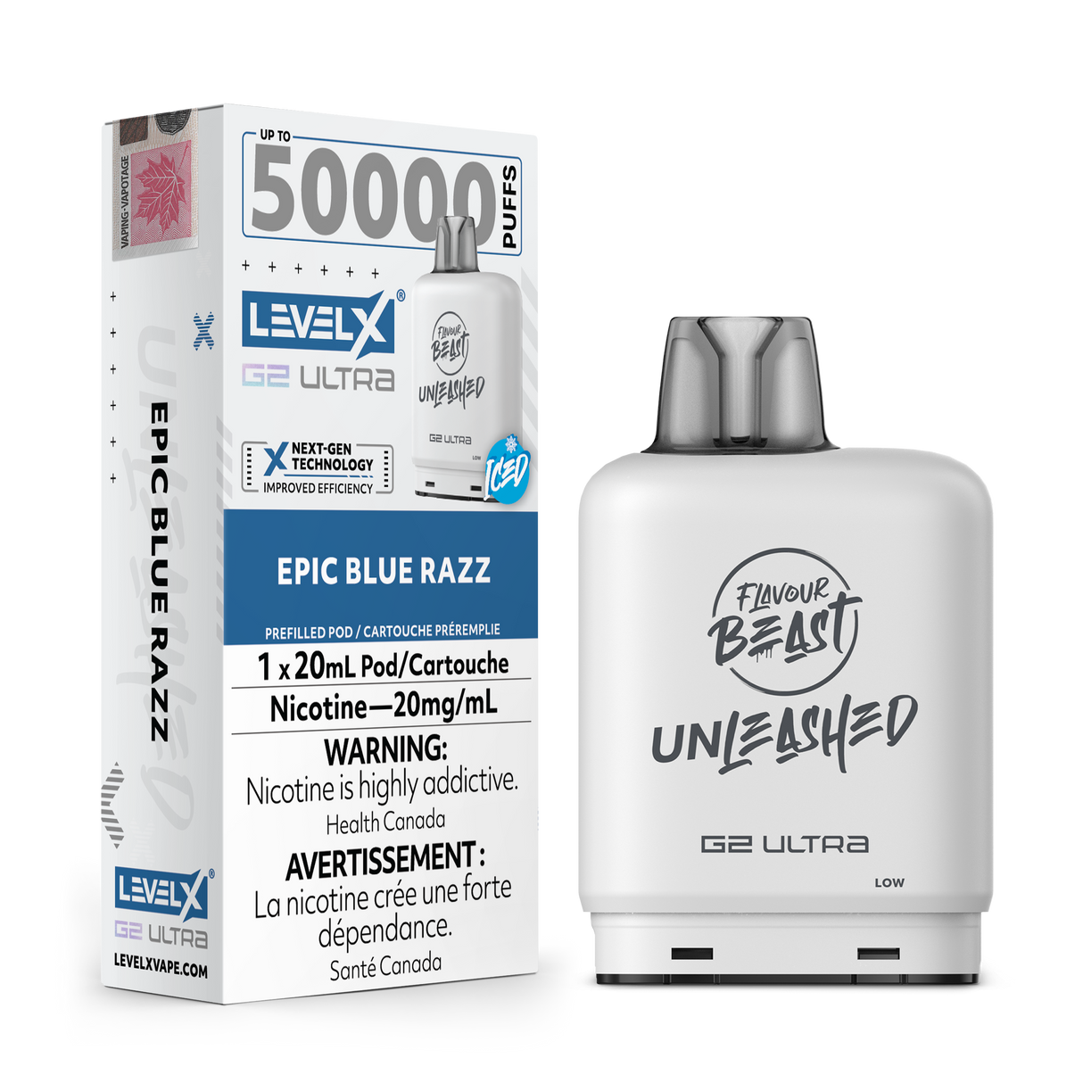 Epic Blue Razz - Flavour Beast Unleashed Level X G2 Ultra 50K Pod