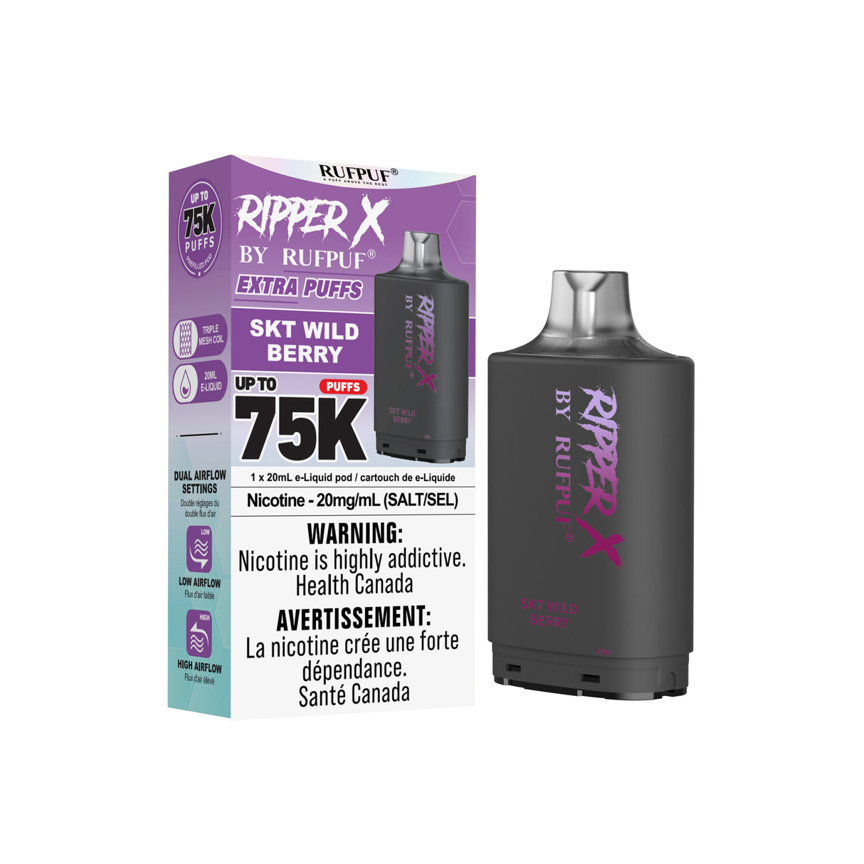 SKT Wild Berry - Ripper X 75K Turbo Pod 75,000 Puffs