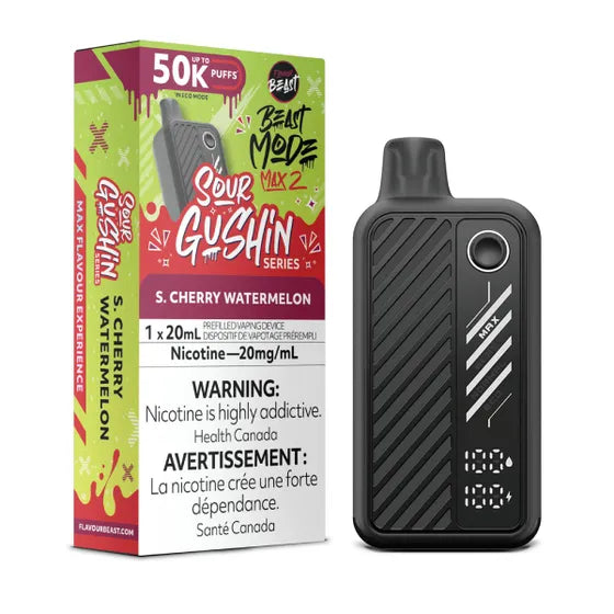 Sour Gushin S. Cherry Watermelon - Flavour Beast BeastMode Max 2 50K Disposable Vape