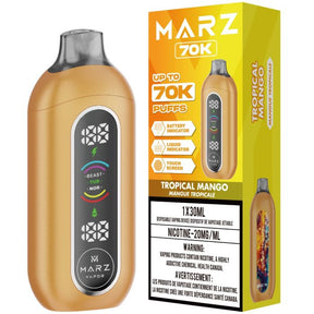 Tropical Mango - 70000 puffs - 20mg/ml nicotine strength - 30ml e-juice - Marz 70K Disposable Vape