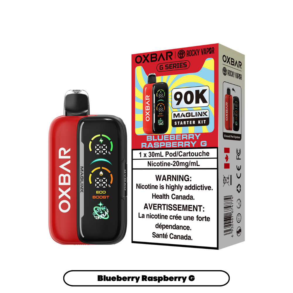 Oxbar x Rocky Vapor Maglink Disposable Vape Blueberry Raspberry G flavour – 90,000 puffs
