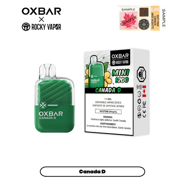 OXBAR Mini 1200 Disposable Vape - Canada D - 1200 puffs - 20mg/ml nicotine strength - 2ml e-juice