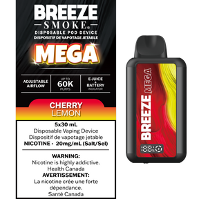Cherry Lemon – Breeze Mega 60000 Puffs – 20mg Nicotine – 30mL e-liquid