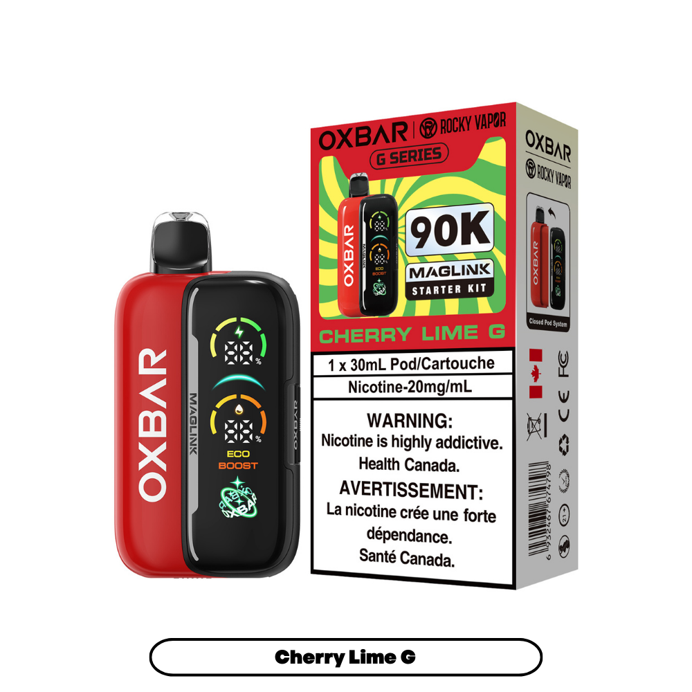 Oxbar x Rocky Vapor Maglink Disposable Vape Cherry Lime G flavour – 90,000 puffs