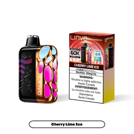 Cherry Lime Ice - Linvo Rave 60K Pro Disposable Vape - 20mg/mL nicotine - 20mL e-liquid - 60000 Puffs