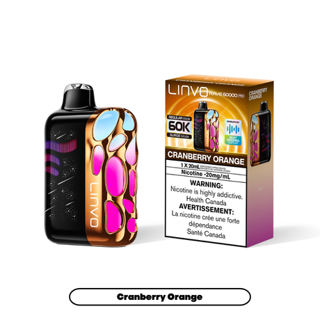 Cranberry Orange - Linvo Rave 60K Pro Disposable Vape - 20mg/mL nicotine - 20mL e-liquid - 60000 Puffs