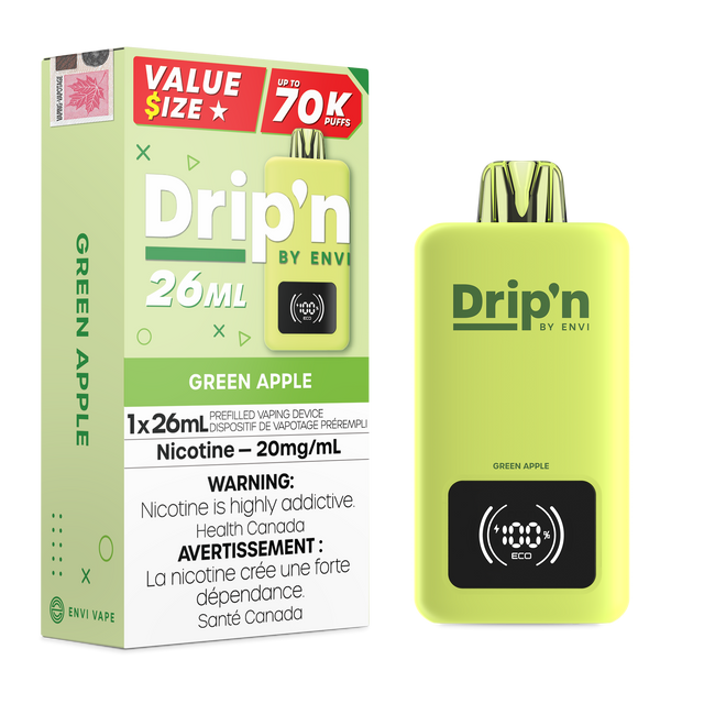 Green Apple – Dripn By Envi 70k Disposable Vape 26ml 70000 Puffs