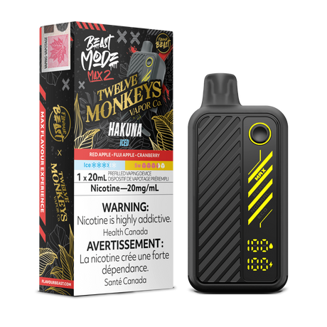 Flavour Beast Beastmode Max 2 x Twelve Monkeys – Hakuna Iced, 20mg/mL, 20mL e-liquid.
