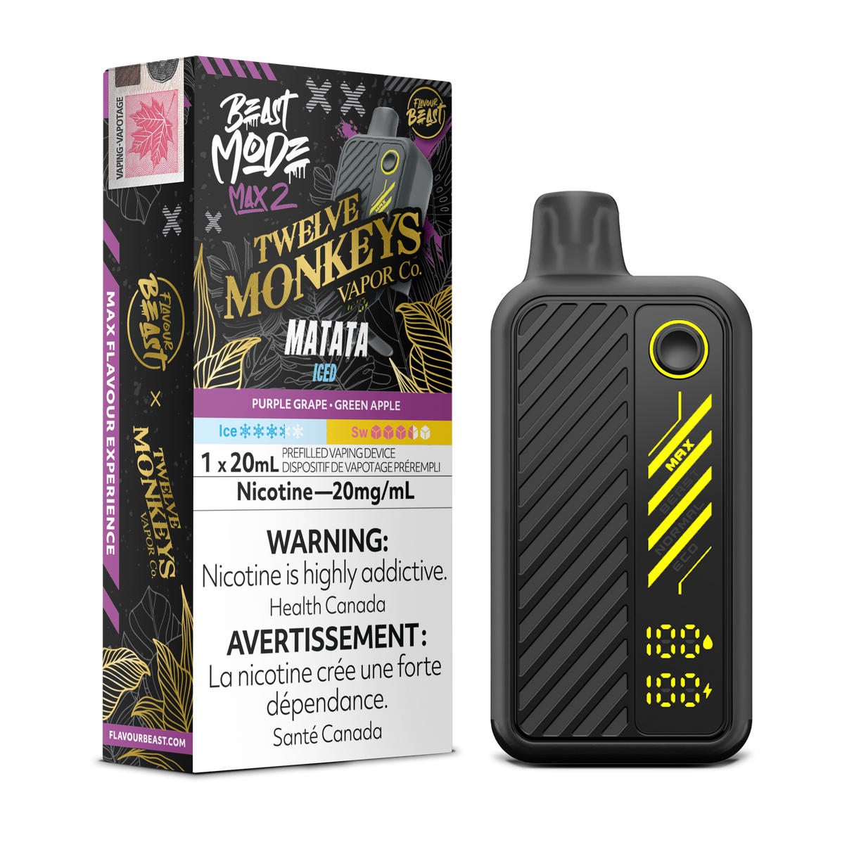 Flavour Beast Beastmode Max 2 x Twelve Monkeys – Matata Iced, 20mg/mL, 20mL e-liquid.