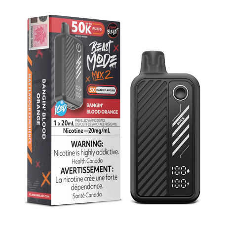 Bangin Blood Orange - Flavour Beast BeastMode Max 2 50K Disposable Vape - 20mL - 20mg/ml Nicotine strength.