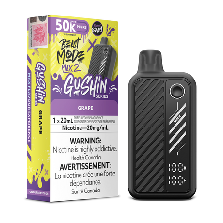 Gushin Grape - Flavour Beast BeastMode Max 2 Disposable Vape - 50,000 Puffs - 20mL E-Liquid - 20mg Nicotine