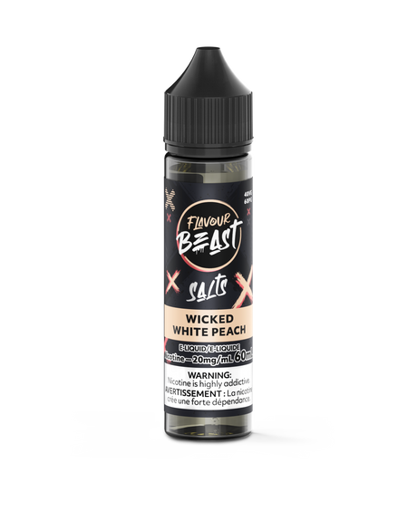 Flavour Beast Salt Juice E-Liquid - Wicked White Peach 60ml
