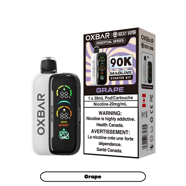 Oxbar x Rocky Vapor Maglink Disposable Vape Grape flavour – 90,000 puffs
