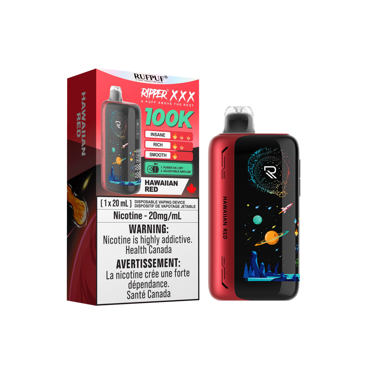 HAWAIIAN RED Ripper XXX 100k Disposable Vape
