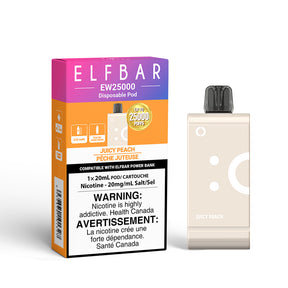 Elfbar EW 25k Disposable Pod Juicy Peach 20ml, 20mg/ml nicotine strength, up to 25000 puffs.