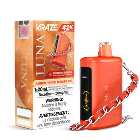 Amber Peach Mango Ice - 42000 puffs - 20mg/ml nicotine strength - 20ml e-juice - KRAZE LUNA Disposable Vape 42K
