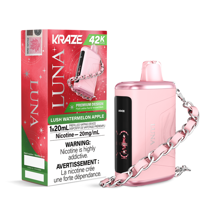 Lush Watermelon Apple - 42000 puffs - 20mg/ml nicotine strength - 20ml e-juice - KRAZE LUNA Disposable Vape 42K