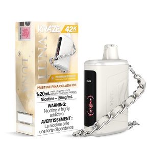 Pristine Pina Colada Ice - 42000 puffs - 20mg/ml nicotine strength - 20ml e-juice - KRAZE LUNA Disposable Vape 42K
