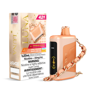 KRAZE LUNA 42k Puffs Disposable Vape, 20mL Prefilled vaping device - Opal Orange Razz Lime Ice