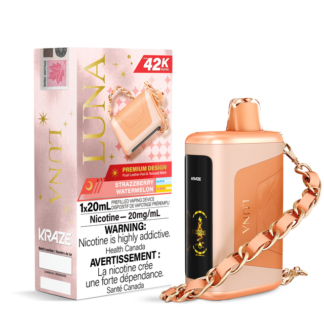 KRAZE LUNA 42k Puffs Disposable Vape, 20mL Prefilled vaping device. Stazzberry Watermelon