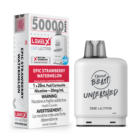 Epic Strawberry Watermelon – Level X G2 Ultra Pod – 50,000 puffs – 20mL e-liquid