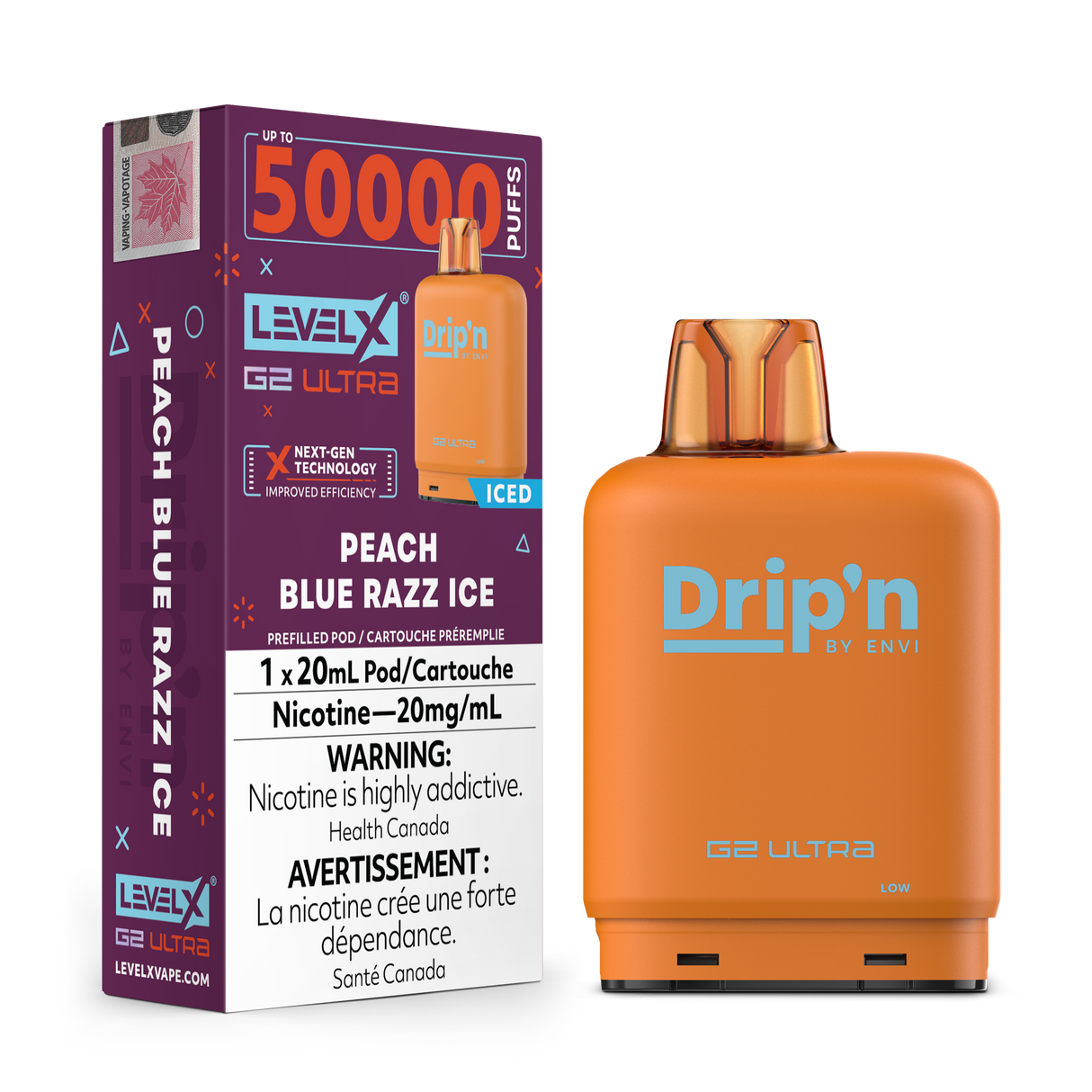 Level X Drip'n G2 Ultra - Peach Blue Razz Ice