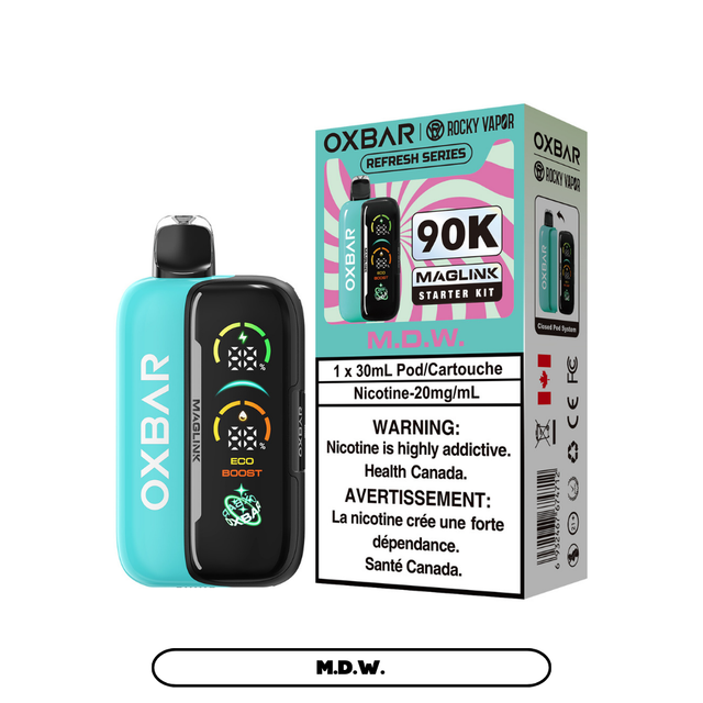 Oxbar x Rocky Vapor Maglink Disposable Vape M.D.W. flavour – 90,000 puffs