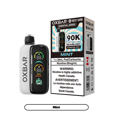 Oxbar x Rocky Vapor Maglink Disposable Vape Mint flavour – 90,000 puffs