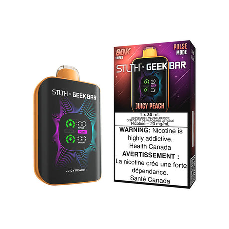 Juicy Peach - STLTH X GEEKBAR 80000 puffs - 30mL nic salt vape juice - 20mg strength