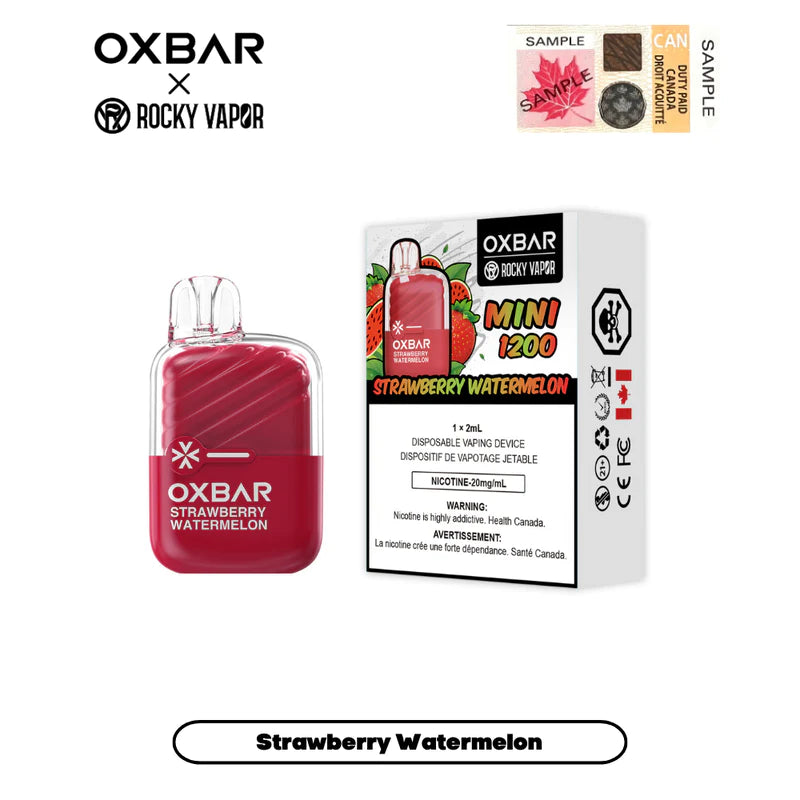 ROCKY VAPOR OXBAR MINI 1200 - STRAWBERRY WATERMELON