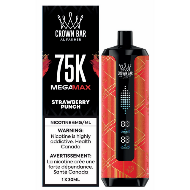 Crown Bar Al Fakher MEGAMAX 75K Strawberry Punch disposable vape – 75,000 puffs