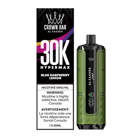 Blue Raspberry Lemon – AL FAKHER Crown Bar Disposable Vape 30000 Puffs