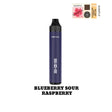 Blueberry Sour Raspberry Icon Bar Hybrid Disposable Vape, 2000 puffs, synthetic 50 nicotine blend, sleek design.