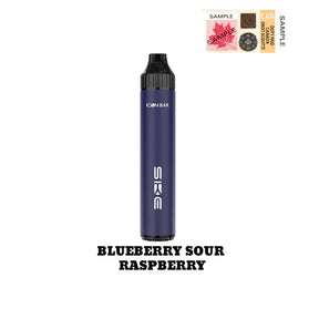 Blueberry Sour Raspberry Icon Bar Hybrid Disposable Vape, 2000 puffs, synthetic 50 nicotine blend, sleek design.