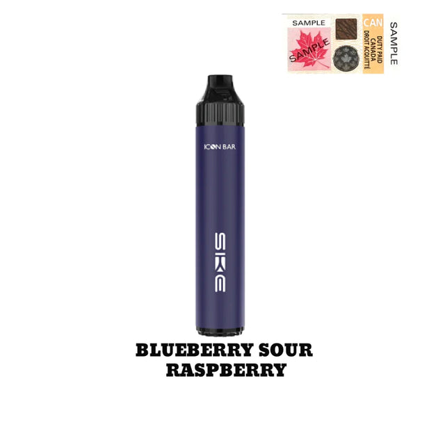 Blueberry Sour Raspberry Icon Bar Hybrid Disposable Vape, 2000 puffs, synthetic 50 nicotine blend, sleek design.