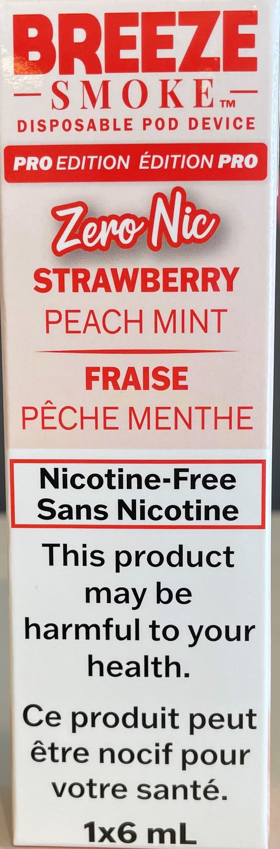 Breeze Pro Zero Nic - Erdbeer-Pfirsich-Minze