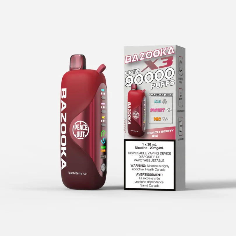 Bazooka Disposable Vape X3 - 90000 Puffs  30ML - Synthetic - Adjustable Nic levels