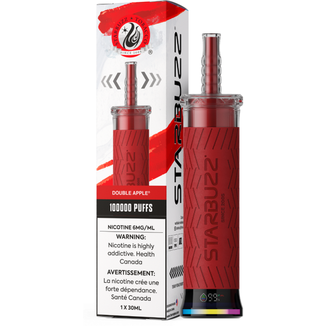 Starbuzz E-Hose 100K Disposable Vape – Double Apple flavour 6mg 30mL