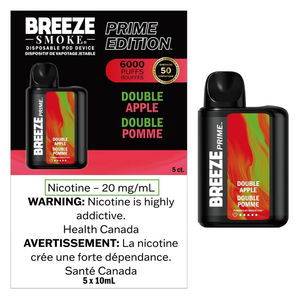 Breeze Prime Disposable Vape 6000 - Double Apple