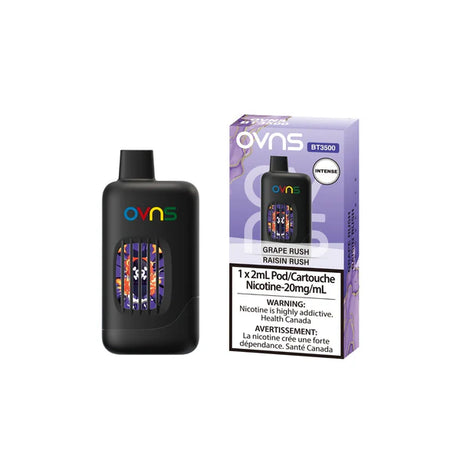 grape rush ovns intense 3500 puffs disposable vape