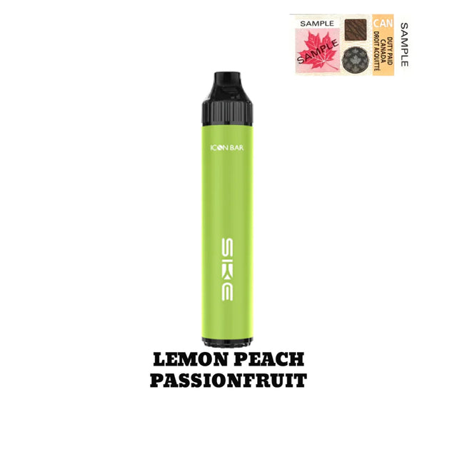 Lemon Peach Passionfruit Icon Bar Hybrid Disposable Vape, 2000 puffs, refreshing citrus and fruity flavour blend with a synthetic 50 nicotine hit.