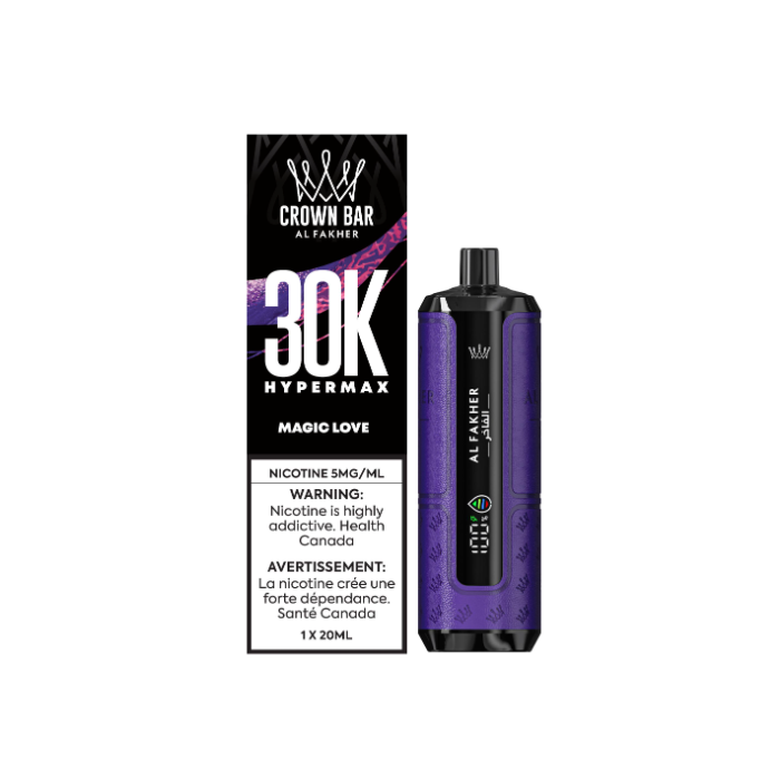 Al Fakher Crown Bar Disposable Vape – Magic Love flavour – 30,000 puffs – 5mg/ml nicotine