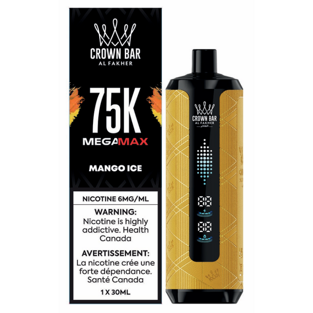 Crown Bar Al Fakher MEGAMAX 75K Mango Ice disposable vape – 75,000 puffs