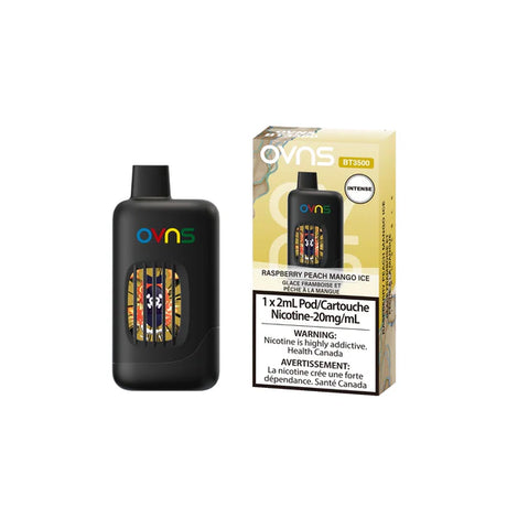 raspberry peach mango ice ovns intense 3500 puffs disposable vape